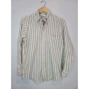 Sears Roebuck Mens Striped Button Down Shirt Long Sleeve Casual Size 15 1/2